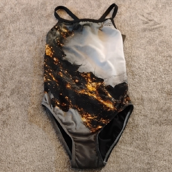 TYR Durafast Diamondfit Size 34 (L) One Piece Open Back NWT Swimsuit Pyrite - Picture 1 of 7